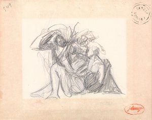 Unidentified Subject- Reclining Woman and Other Figures